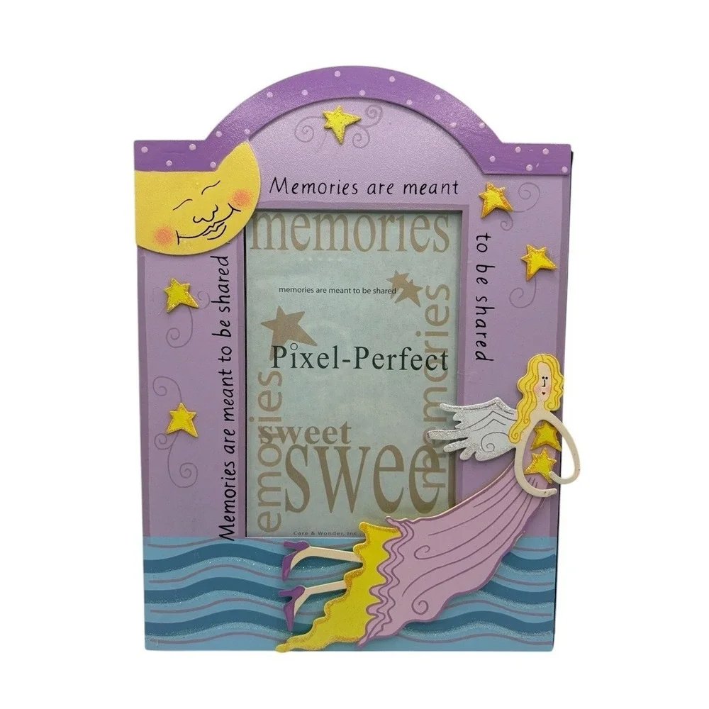 PERFECT ANGEL 4X6 PICTURE FRAME MOON‎ STARS BABY NEW!!